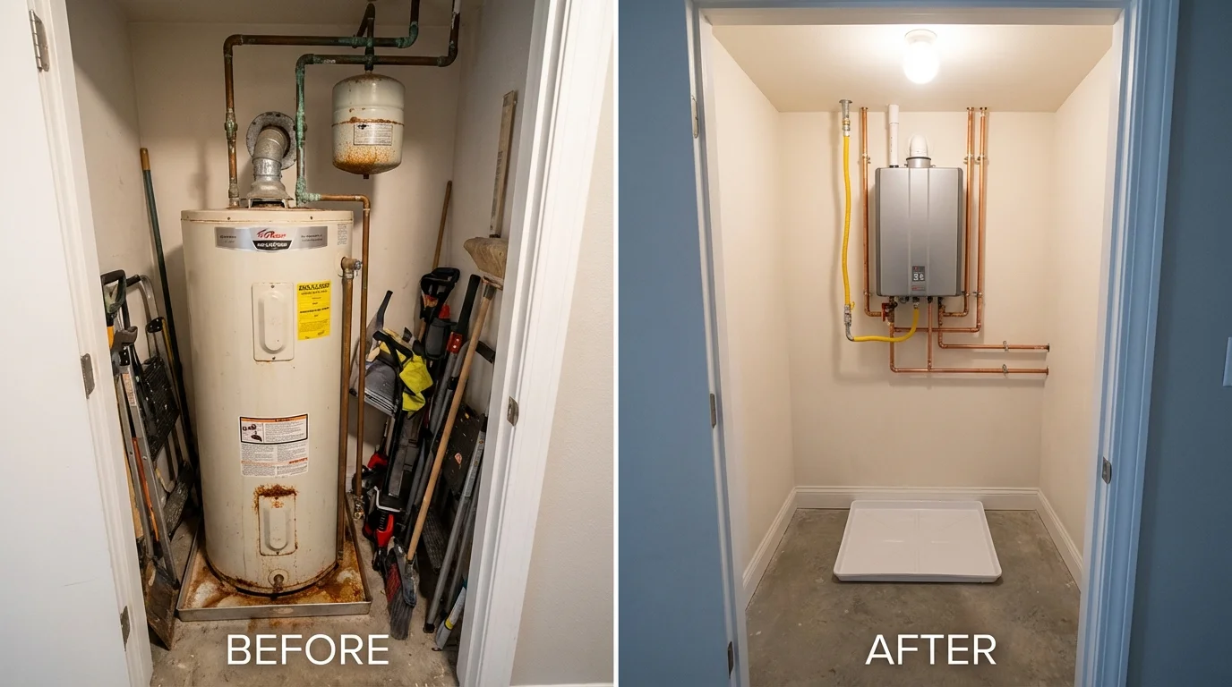 Tank water heater versus wall-mounted tankless unit comparison for Dundee, MI homeowners